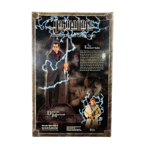 119 - Highlander 12 inch collectible figure “Duncan Macleod” Sideshow Collectables. Box measures 23x36cm