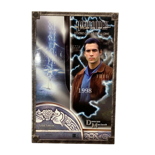 119 - Highlander 12 inch collectible figure “Duncan Macleod” Sideshow Collectables. Box measures 23x36cm