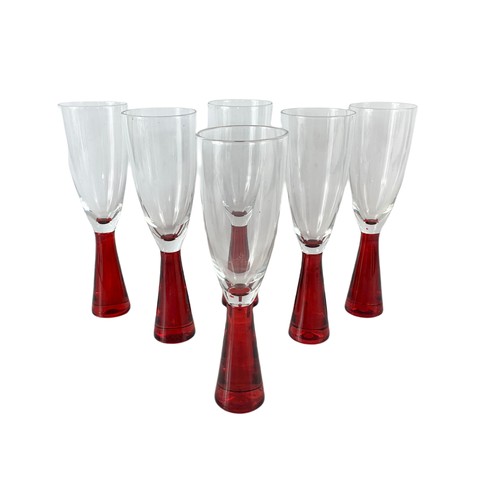 459 - Set of 6 champagne glasses. 22cm