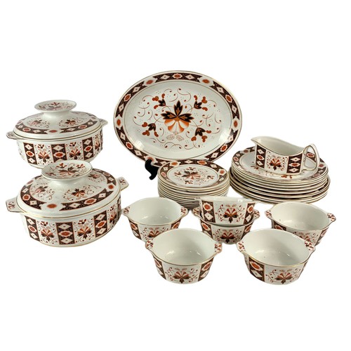 460 - 31 piece Arklow dinner set. Including 2 tureens, a platter, dinner plates, sandwich plates etc