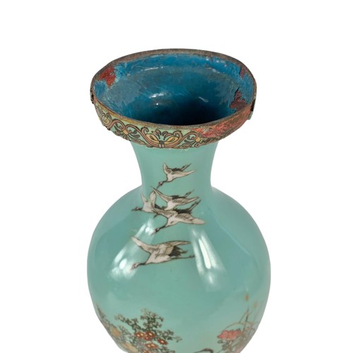 487 - Early 20th century cloisonné vase and a vintage Wedgwood tureen. 31.5cm.