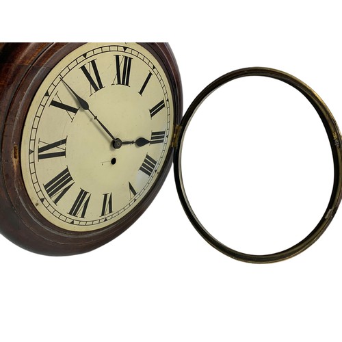 312 - Victorian school clock with modern works. 40cm