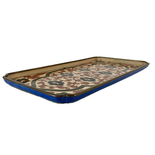 496 - 2 pieces of early 20th century cloisonné. A trays and a dish. Tray measures 41/21cm