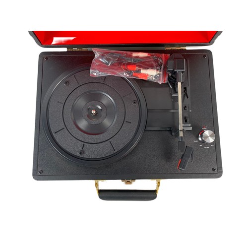 316 - Small GPO turntable in a brass bound case. 36x26x13cm