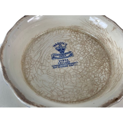 501 - Large vintage Masons Vista pottery bowl. 26x11cm.