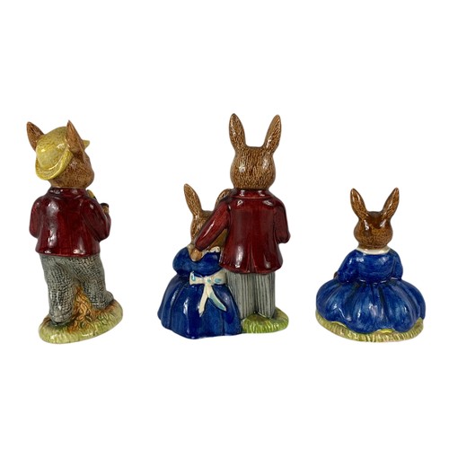 419 - 3 Royal Doulton Bunnykins pottery figures. 11cm