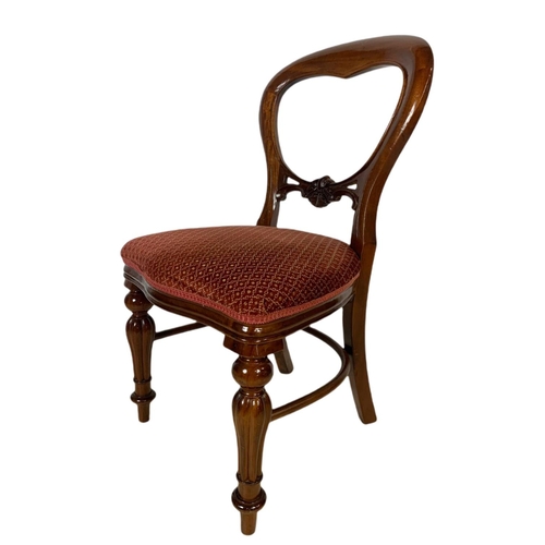 1008 - Set of 6 Victorian style mahogany balloon back chairs.