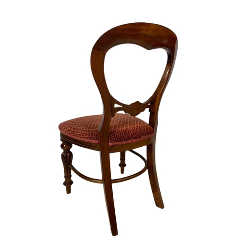 1008 - Set of 6 Victorian style mahogany balloon back chairs.