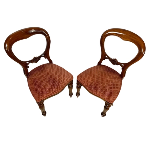 1008 - Set of 6 Victorian style mahogany balloon back chairs.