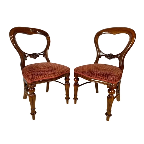 1008 - Set of 6 Victorian style mahogany balloon back chairs.