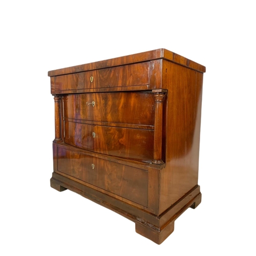 1014 - 19th century continental mahogany chest of drawers. 97x52x88.5cm