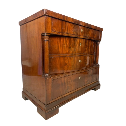 1014 - 19th century continental mahogany chest of drawers. 97x52x88.5cm