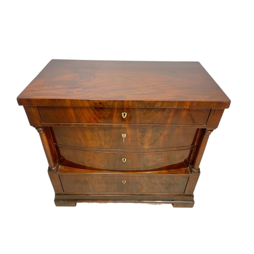 1014 - 19th century continental mahogany chest of drawers. 97x52x88.5cm