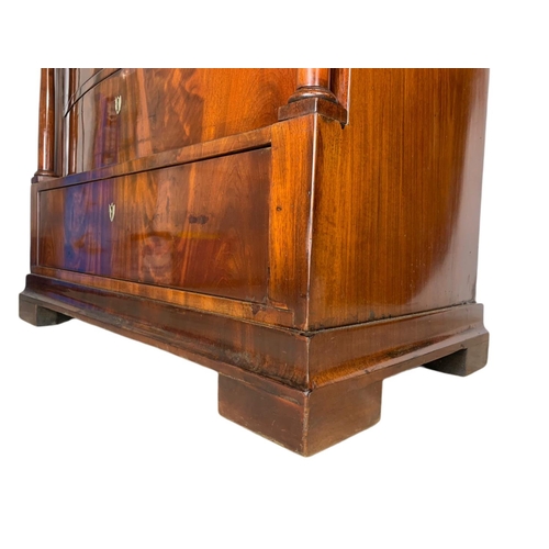 1014 - 19th century continental mahogany chest of drawers. 97x52x88.5cm