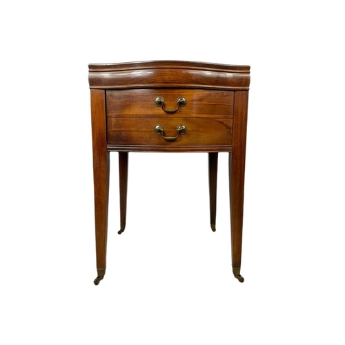 1022 - Vintage leather top side table with drawer. 54x54x64.5cm