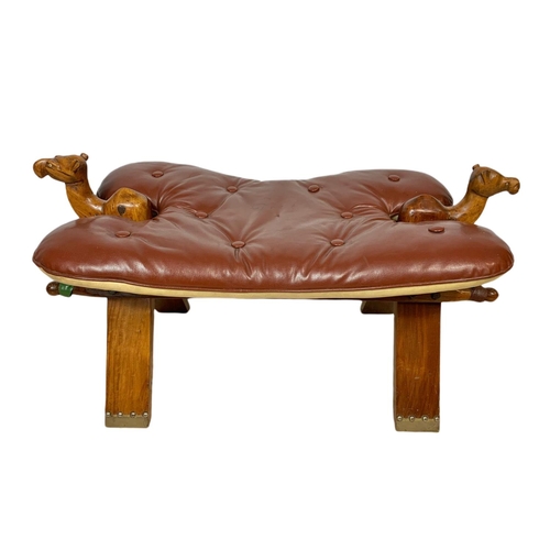 1034 - Vintage camel stool. 71/38/38cm