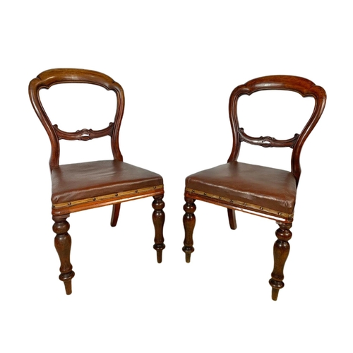 1035 - Pair of Victorian mahogany balloon back side chairs