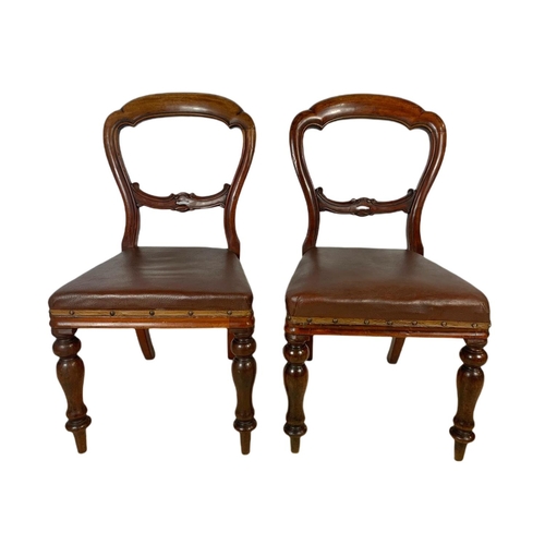 1035 - Pair of Victorian mahogany balloon back side chairs