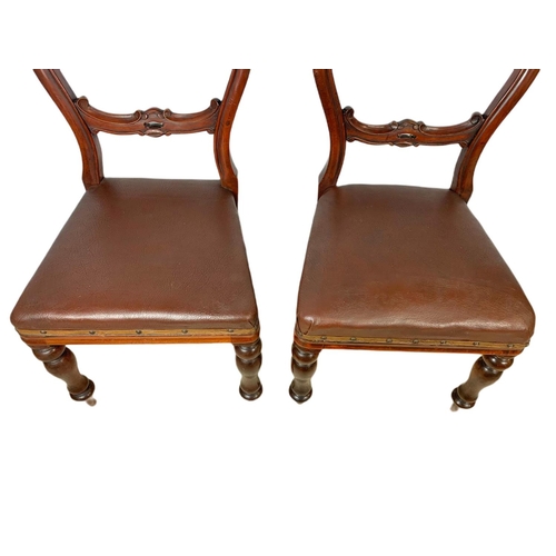 1035 - Pair of Victorian mahogany balloon back side chairs