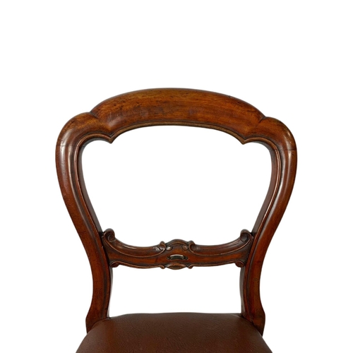 1035 - Pair of Victorian mahogany balloon back side chairs