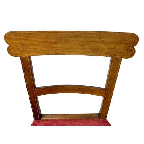 1043 - Georgian inlaid mahogany side chair.