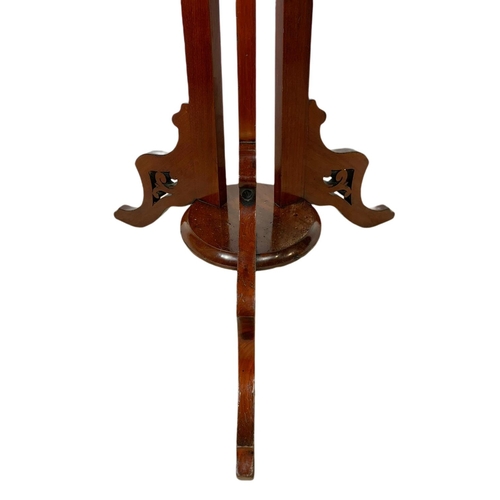 1046 - Tall Victorian mahogany hat and coat stand. 187cm.