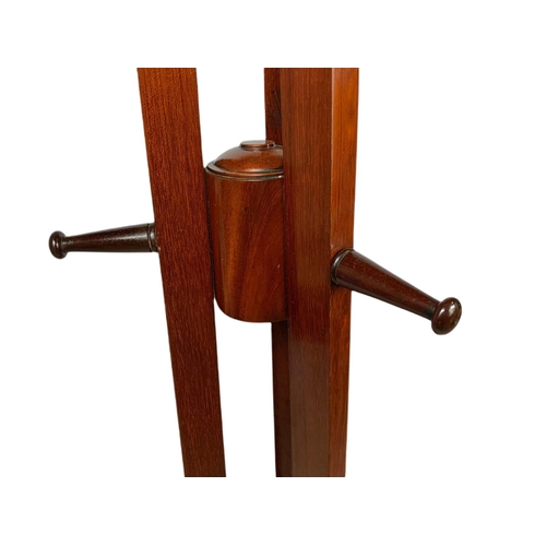 1046 - Tall Victorian mahogany hat and coat stand. 187cm.