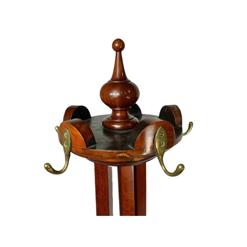 1046 - Tall Victorian mahogany hat and coat stand. 187cm.