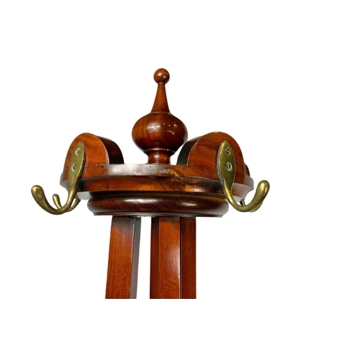 1046 - Tall Victorian mahogany hat and coat stand. 187cm.