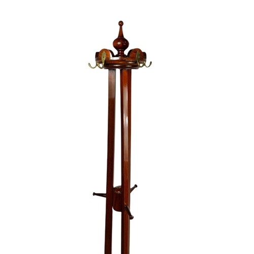 1046 - Tall Victorian mahogany hat and coat stand. 187cm.