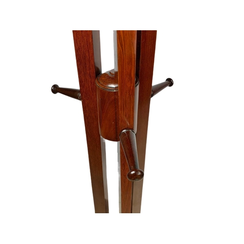 1046 - Tall Victorian mahogany hat and coat stand. 187cm.