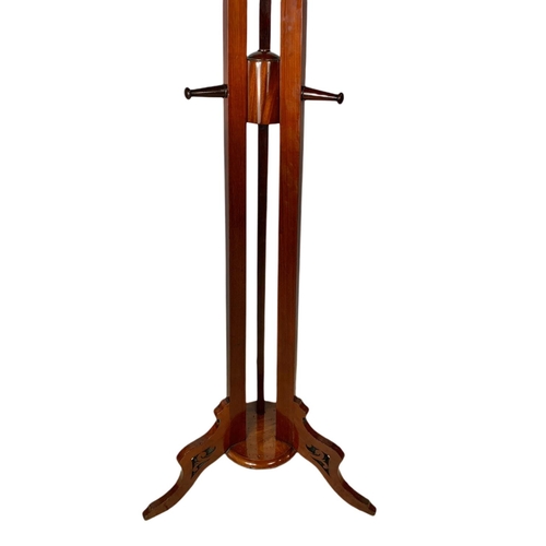 1046 - Tall Victorian mahogany hat and coat stand. 187cm.