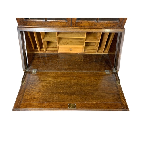 1066 - Vintage oak bureau bookcase. 83x45x205cm