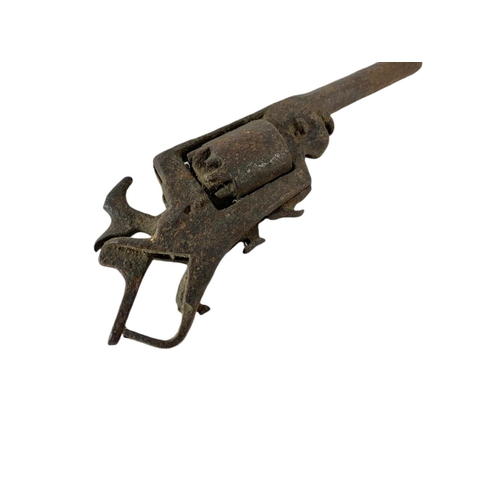 320 - 3 old pistols. Largest 32cm