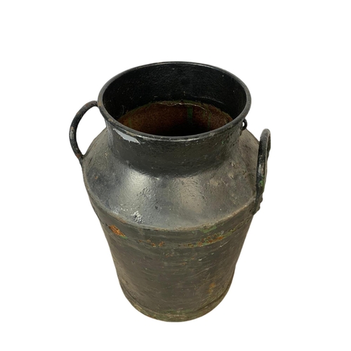 377 - Victorian milk churn. 39/59cm