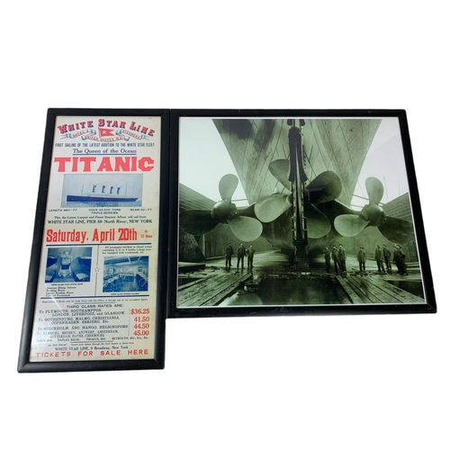 509 - 2 vintage White Star Line prints and 2 modern Titanic themed prints. 63.5/54cm