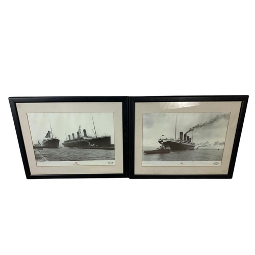 509 - 2 vintage White Star Line prints and 2 modern Titanic themed prints. 63.5/54cm