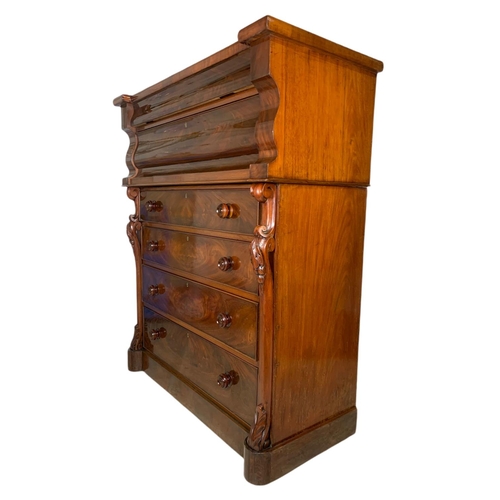 983 - Large Victorian mahogany chest of drawers with Ogee drawers 125x59x150cm