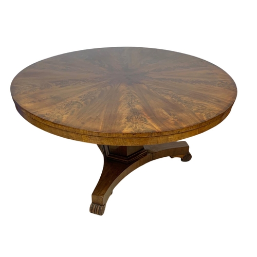 988 - Large Late George IV mahogany breakfast table with a segmented top.  Circa 1825/30 136x74cm