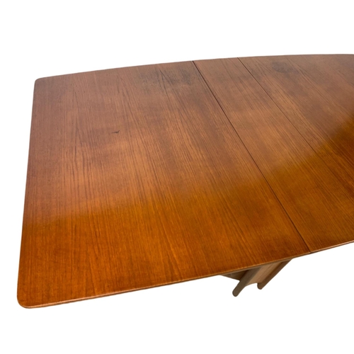 989 - McIntosh teak mid century drop leaf dining table. Extended 150x91.5x74cm