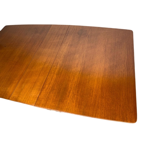 989 - McIntosh teak mid century drop leaf dining table. Extended 150x91.5x74cm