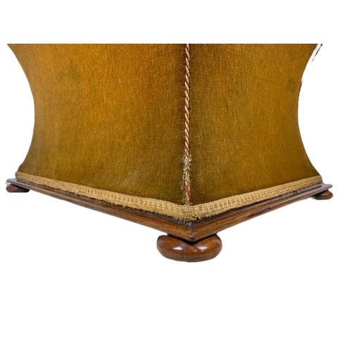 992 - Victorian ottoman with rosewood base. 66/52/45cm