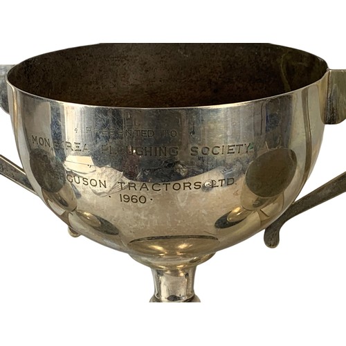 515 - 3 large silver plated trophies. Presented by Kilroot Agricultural Society, Ferguson Tractors LTD and... 