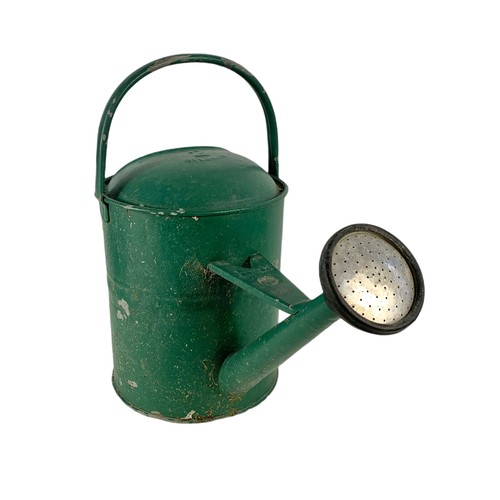 385 - 3 vintage brass planters and a galvanised watering can. 54/42cm.