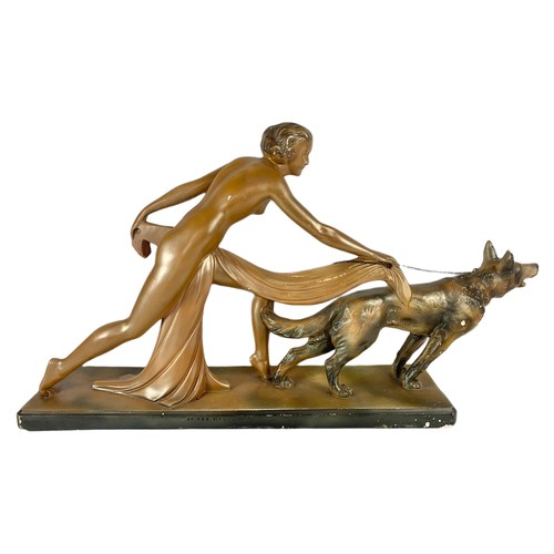 529 - Large Art Deco figurine, circa 1930s. 75x41cm