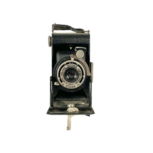 291b - Vintage Kodak Brownie camera with lenses and flasher