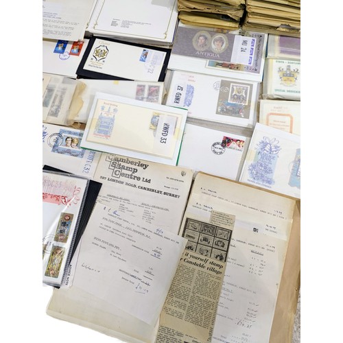 712 - Very large quantity of unopened first day covers and stamps.