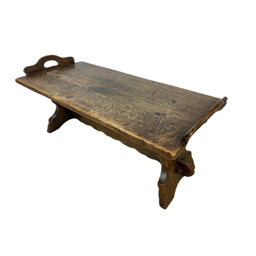 961 - Edwardian continental oak bench. Circa 1910. 97/43.5/42cm