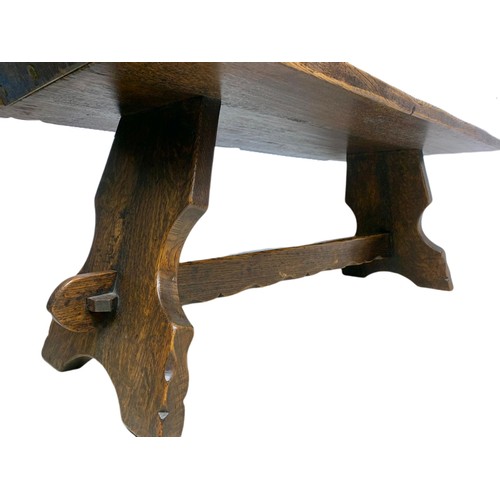 961 - Edwardian continental oak bench. Circa 1910. 97/43.5/42cm