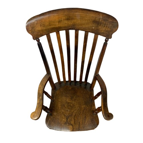 963 - Victorian elm and beech country house armchair. 115cm